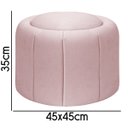 Ver imagem 4 de Puff Redondo Orgânico Resistente Flora 45x45 Bouclê - Sofa Store:bouclê Rosa Bebê