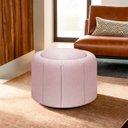 Ver imagem 2 de Puff Redondo Orgânico Resistente Flora 45x45 Bouclê - Sofa Store:bouclê Rosa Bebê