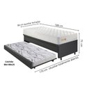 Ver imagem 2 de Bicama Box Baú Courino Linho 88x188 com Colchão Ecoline D33 Ecoflex