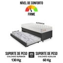 Ver mais imagens de Bicama Box Baú Courino Linho 88x188 com Colchão Ecoline D33 Ecoflex