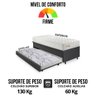 Bicama Box Baú Courino Linho 88x188 com Colchão Ecoline D33 Ecoflex - 8