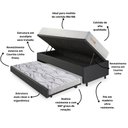 Ver imagem 6 de Bicama Box Baú Courino Linho 88x188 com Colchão Ecoline D33 Ecoflex