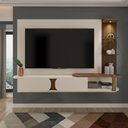 Ver imagem 1 de Painel Toronto para TV até 72 Polegadas Pinho Ripado/Off White - Artely Móveis