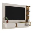 Ver imagem 2 de Painel Toronto para TV até 72 Polegadas Pinho Ripado/Off White - Artely Móveis