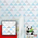 Ver imagem 3 de Papel de Parede Estampa Triângulo Azul Quarto Bebê Adesivo Antimofo