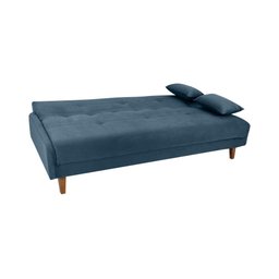 Sofá Cama Blanca 3 Lugares Sala Premium Veludo Azul Matrix - 4