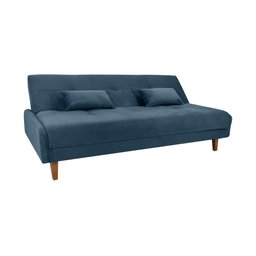 Sofá Cama Blanca 3 Lugares Sala Premium Veludo Azul Matrix - 3