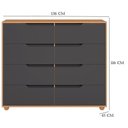 Ver imagem 7 de Guarda Roupa Solteiro com Cômoda Doble 4 Portas de Bater com Espelho 4 Gavetas MDP Freijo Titanium