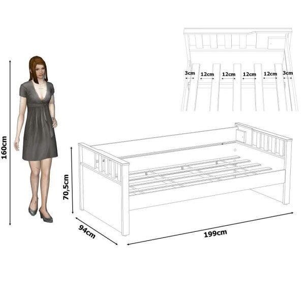 Sofá Cama Solteiro com Cama Auxiliar Cancun Tebarrot - 2