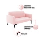 Ver imagem 4 de Sofá Namoradeira Pés Villach Marisa Suede D03 - D'Rossi Rosa Bebê