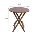 Ver imagem 2 de Kit 3 Mesas Redondas Dobráveis em Madeira Maciça 70x70 Ideal para Bares e Restaurantes - Imbuia