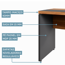Ver imagem 6 de Escrivaninha Mesa Escritório Diretor em L 170x155cm com Armário e Gavetas Yescasa Preto