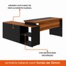 Escrivaninha Mesa Escritório Diretor em L Escrivaninha com Armário e Gavetas – Tampo Bicolor Yescasa - 8