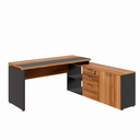 Ver imagem 2 de Escrivaninha Mesa Escritório Diretor em L 170x155cm com Armário e Gavetas Yescasa Preto