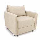 Ver imagem 3 de Poltrona Extensivel Confortável 125cm Daiana Suede Bege Império Decor