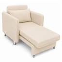 Ver imagem 5 de Poltrona Extensivel Confortável 125cm Daiana Suede Bege Império Decor
