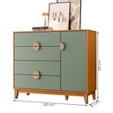 Ver imagem 6 de Kit Guarda Roupa Ipê com Comoda Ipê com Pés Madeira Maciça Cinamomo/salvia