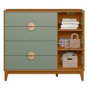 Ver imagem 4 de Kit Guarda Roupa Ipê com Comoda Ipê com Pés Madeira Maciça Cinamomo/salvia