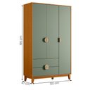 Ver imagem 5 de Kit Guarda Roupa Ipê com Comoda Ipê com Pés Madeira Maciça Cinamomo/salvia