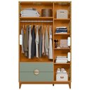 Ver imagem 3 de Kit Guarda Roupa Ipê com Comoda Ipê com Pés Madeira Maciça Cinamomo/salvia