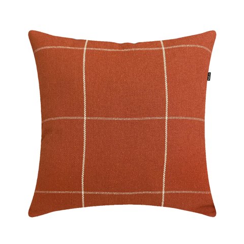 Almofada Boho Grid Algodão 40x40cm Terra Cota Fastlar Almofada 40x40cm Cheia
