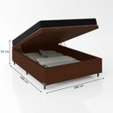 Ver imagem 2 de Cama Box Baú Viúva 128 Tecido Sintético Marrom com Colchão Espuma D20 - Tampo Preto Bello