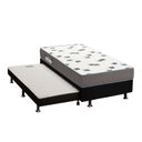 Ver imagem 1 de Cama Box c/Auxiliar Solteiro: Colchão Espuma Ortobom D33 Light + Base CRC Courano Black(88x188)