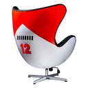 Ver imagem 5 de Kit 2 Poltronas Decorativas Egg Chair MP4 SN 88 Branco/Vermelho - Gran Belo