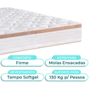 Ver imagem 2 de Conjunto Cama Box Bege Casal + Colchão Molas Ensacadas Isis Real Inducol