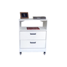 Mesa de Cabeceira Branca 50cm 2 Gavetas Mdf Quarto Gaveteiro Puxador Arquivo-com Rodinhas (montado) - 6