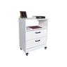 Mesa de Cabeceira Branca 50cm 2 Gavetas Mdf Quarto Gaveteiro Puxador Arquivo-com Rodinhas (montado) - 5