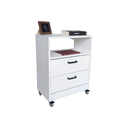 Ver imagem 5 de Mesa de Cabeceira Branca 50cm 2 Gavetas Mdf Quarto Gaveteiro Puxador Arquivo-com Rodinhas (montado)