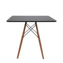Ver imagem 2 de Conjunto Mesa Jantar Quadrada Eiffel 90cm Preto Mdf + 4 Cadeiras Charles Eames Brancas