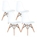 Ver imagem 4 de Conjunto Mesa Jantar Quadrada Eiffel 90cm Preto Mdf + 4 Cadeiras Charles Eames Brancas