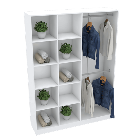 ARMÁRIO COLMÉIA 2 CABIDEIROS M460.B MDF (CLOSET, LOJA) MUNDI MOVEIS