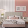 Cabeceira de Madeira Ripada Para Cama De Casal Queen 160 cm Angelina L05 Off White - Lyam Decor - 2