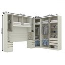 Ver imagem 4 de Guarda-roupa Casal Modulado Seletto 9 Portas 9 Gavetas 11 Prateleiras Areia - Henn
