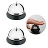 Kit 2 Sino de Mesa Campainha de Mão Recepção Balcão Hotel em Metal P/ Atendimento Idosos Comércios - 1