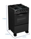 Ver imagem 3 de Fogão Esmaltec 4 Bocas Caribe Glass Mesa Vidro - Preto - Bivolt