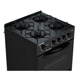 Fogão Esmaltec 4 Bocas Caribe Glass Mesa Vidro - Preto - Bivolt - 2
