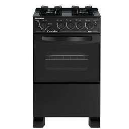 Fogão Esmaltec 4 Bocas Caribe Glass Mesa Vidro - Preto - Bivolt - 1