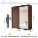 Ver imagem 4 de Guarda Roupa Casal 2 Portas de Correr 100% MDF Chicago Marrom/Cacau
