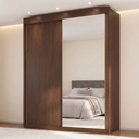 Ver imagem 1 de Guarda Roupa Casal 2 Portas de Correr 100% MDF Chicago Marrom/Cacau