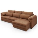 Ver imagem 5 de Sofá Retrátil 4 Lugares para Sala 332cm Dijon Couro Mel S07 - Mpozenato