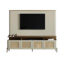 Ver imagem 2 de Rack com Painel Porta Sextava 180cm Pés em Metal 100% Mdf Cor:louro e Luna com Dourado