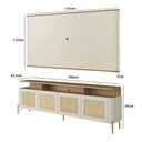 Ver imagem 3 de Rack com Painel Porta Sextava 180cm Pés em Metal 100% Mdf Cor:louro e Luna com Dourado