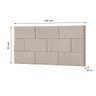 Cabeceira Casal 1,40 Blocos Modular Paris Palha Bege - 2