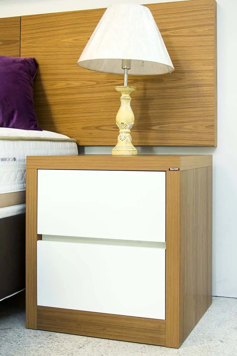 Mesa de Cabeceira Tw141 Freijó / Offwhite