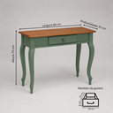 Ver imagem 4 de Aparador para Sala com Pés Luiz Xv e 1 Gaveta - Verde Kalle com Tampo Imbuia Glazer