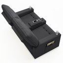 Ver mais imagens de Poltrona de Cinema Reclinável 2 Lugares Baú Usb Mallie Fh9 Veludo Cinza - Mpozenato